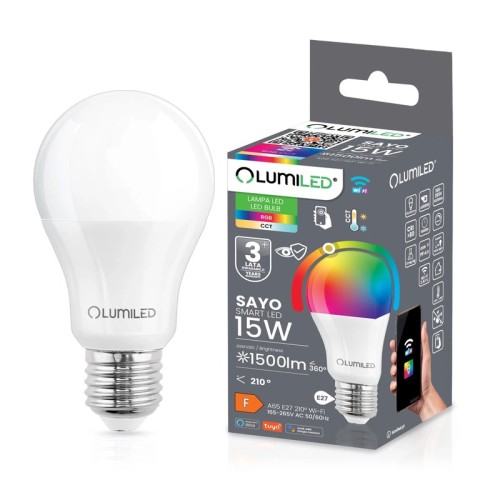 Inteligentna żarówka E27 RGB CCT LED 15W WiFi Tuya