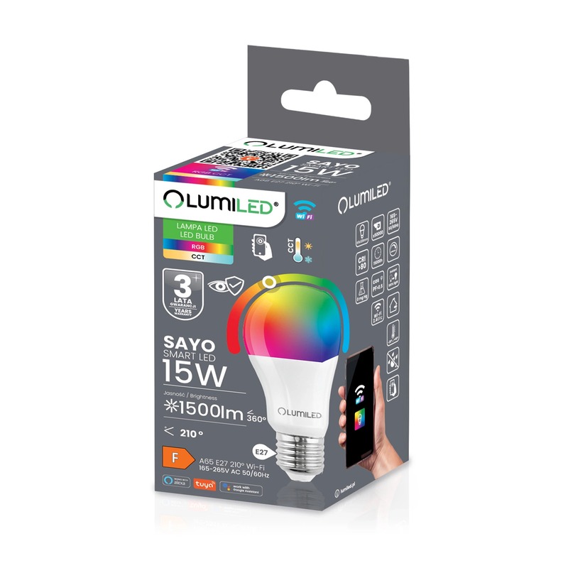 Żarówka smart RGB CCT E27 15W aplikacja Tuya