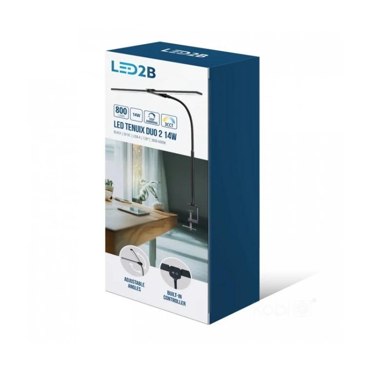 Lampa biurkowa TENUIX DUO 2 LED czarna 14W