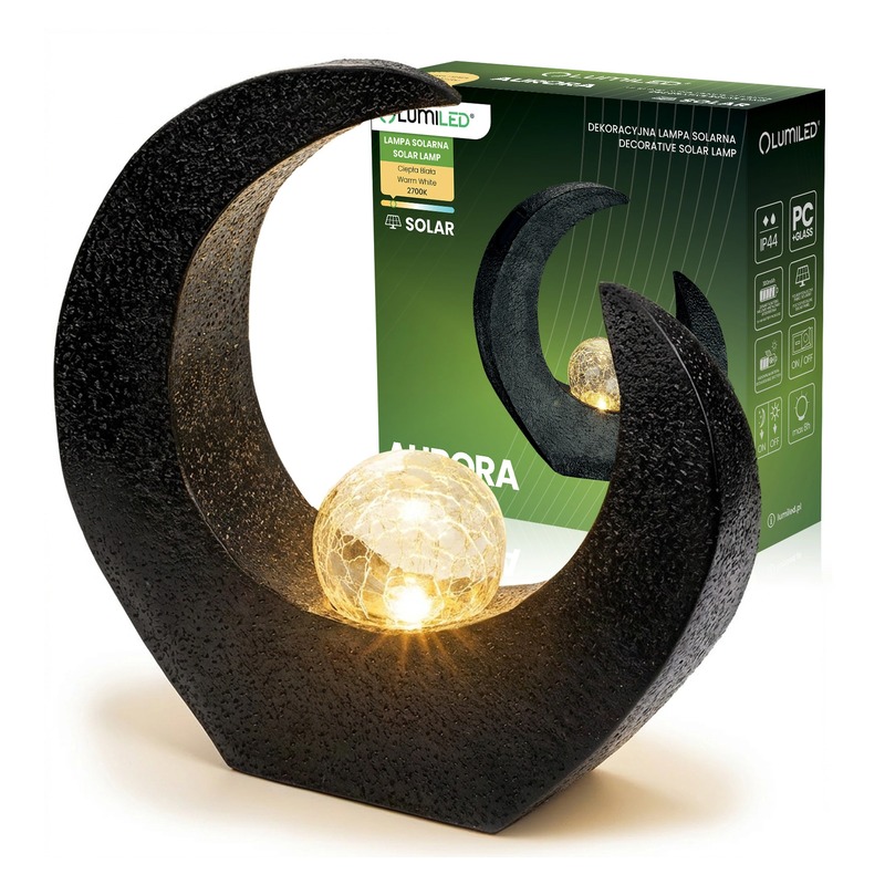 Lampa solarna ogrodowa AURORA IP44 2700K biała ciepła