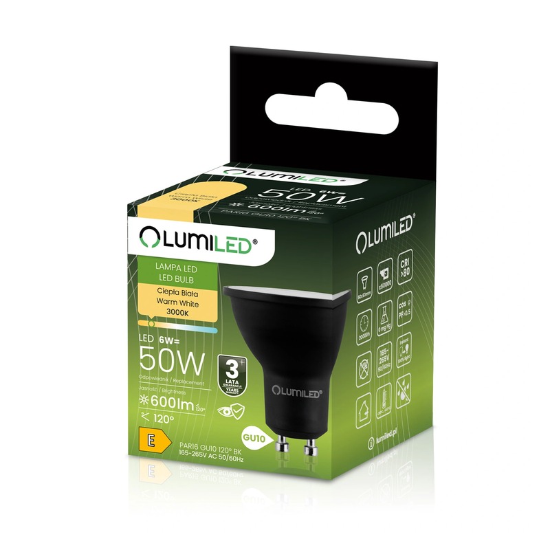 Żarówka LED GU10 3000K 6W do oświetlenia wnętrz