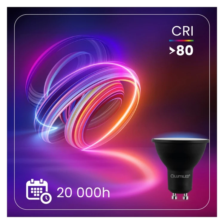 Żarówka LED GU10 czarna 6W 3000K energooszczędna