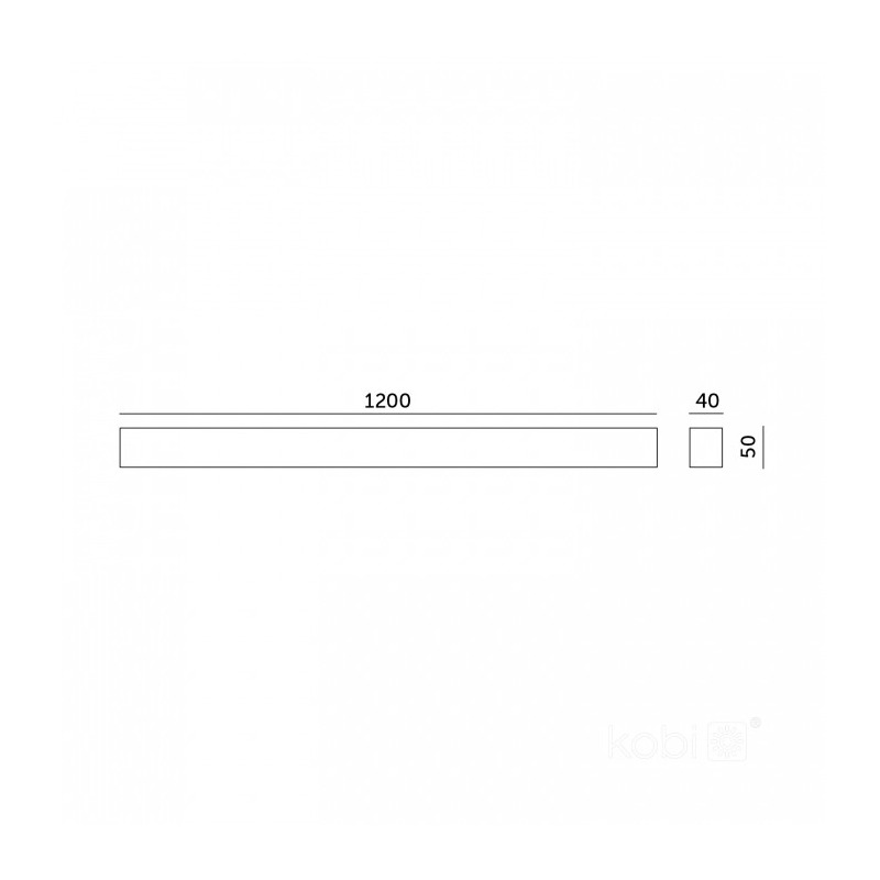 Wymiary lampy liniowej LED 40W 120cm 3CCT Pro