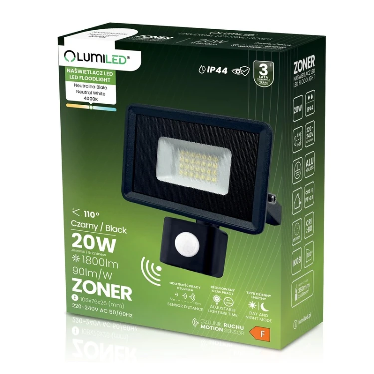 Naświetlacz LED ZONER biała neutralna 20W