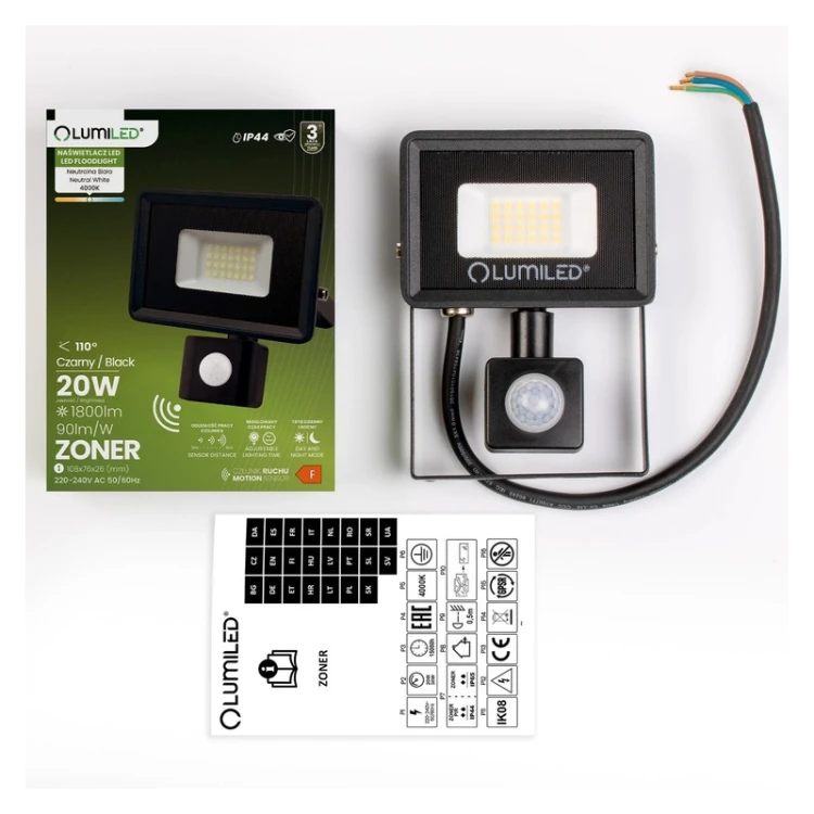Lampa LED 20W neutralna biała IP44 ZONER