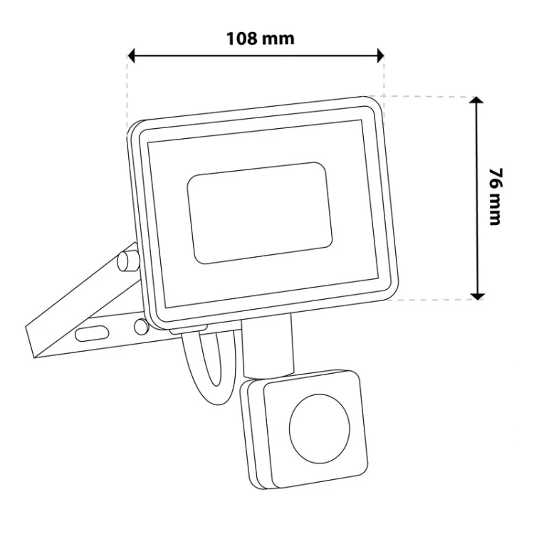 Wymiary naświetlacza LED ZONER 20W IP44 4000K