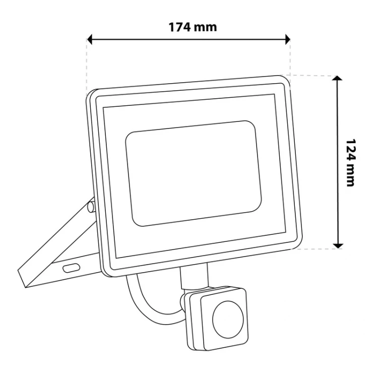 Wymiary naświetlacza LED ZONER 50W IP44 4000K