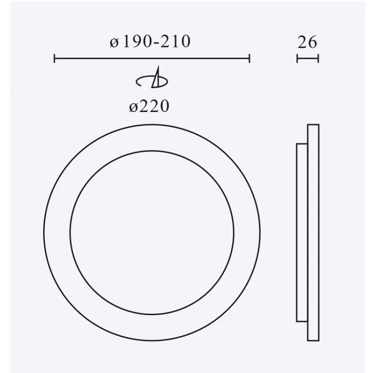 Wymiary panelu podtynkowego LED 24W 3CCT 2400lm IP20