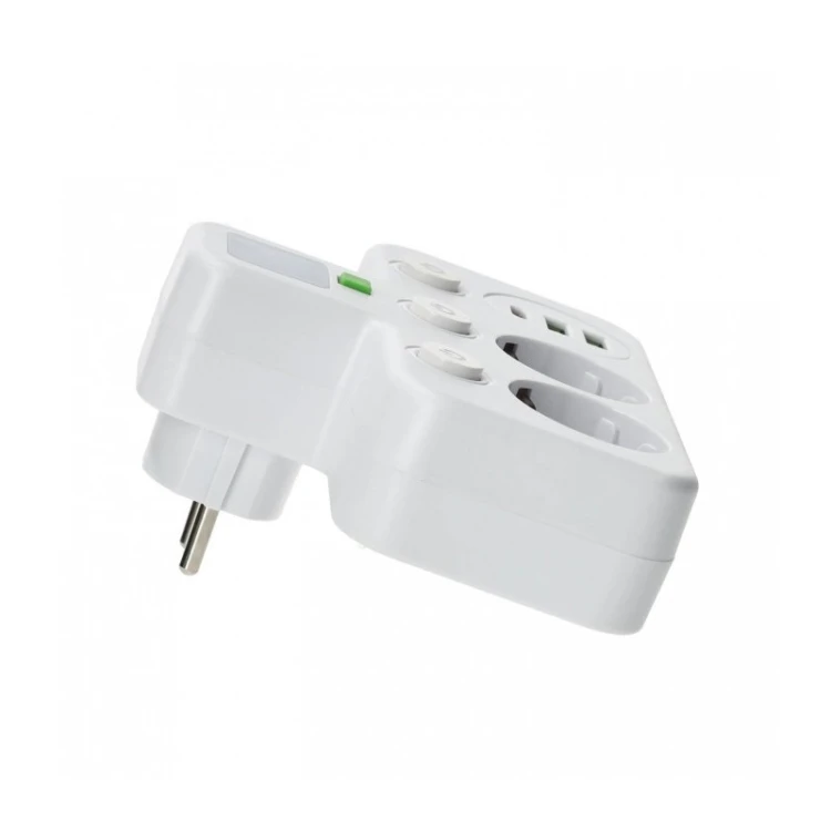 Adapter sieciowy 2 gniazda 230V i 3 porty USB