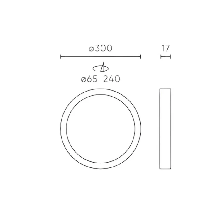Wymiary plafonu LED line LITE EASY FLEX 24W IP20