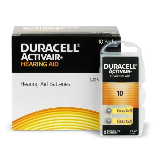 6 x baterie do aparatów słuchowych Duracell ActivAir 10