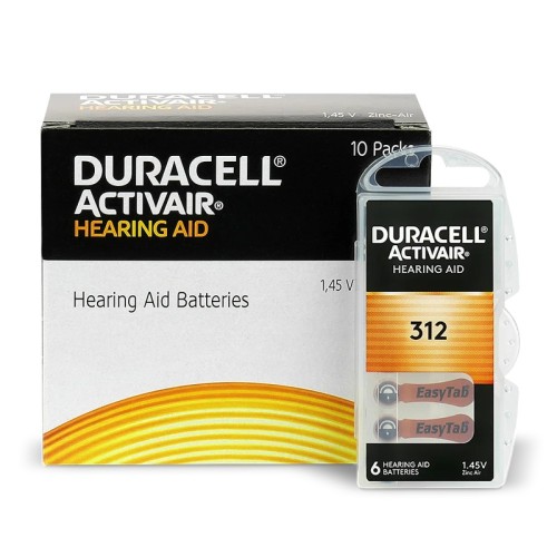 6 x baterie do aparatów słuchowych Duracell ActivAir 312