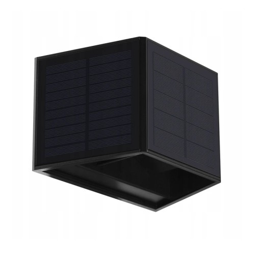 Kinkiet zewnętrzny solarny LED CUBE 3000K IP54 czarny