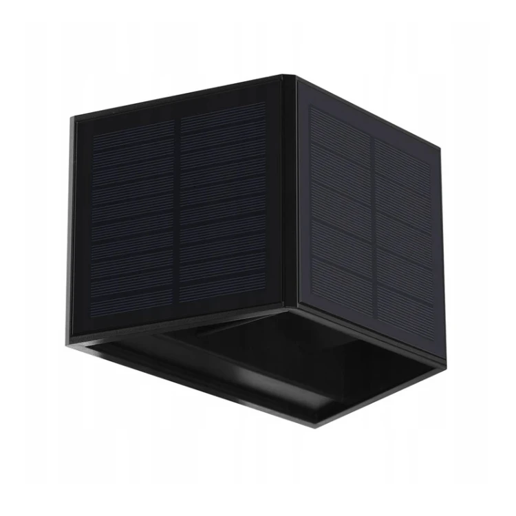 Kinkiet zewnętrzny solarny LED CUBE 3000K IP54 czarny