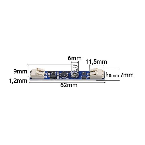 Wyłącznik dotykowy ściemniacz LED PWM 12/24V 60/100W do taśm umieszczonych w profilach aluminiowych
