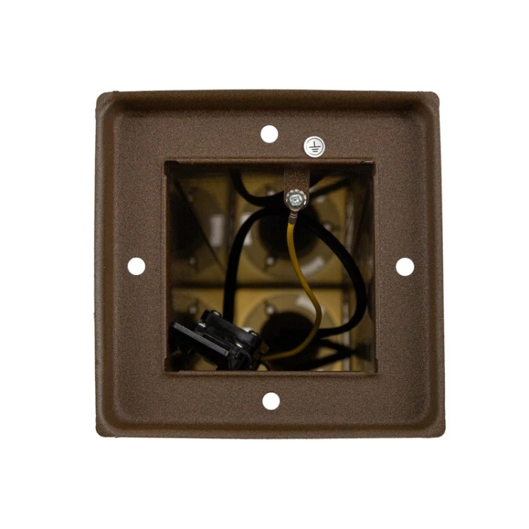 Nowoczesny słupek ogrodowy E27 IP54 CUBE corten