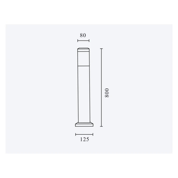 Wymiary słupka ogrodowego E27 80 cm CUBE czarny