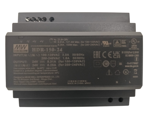 Zasilacz LED 150W 24V 6,25A na szynę DIN Mean Well