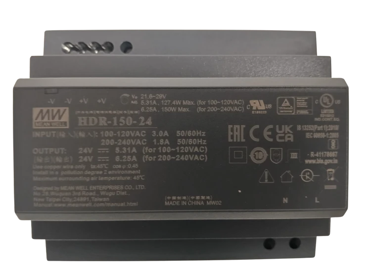 Zasilacz LED 150W 24V 6,25A na szynę DIN Mean Well