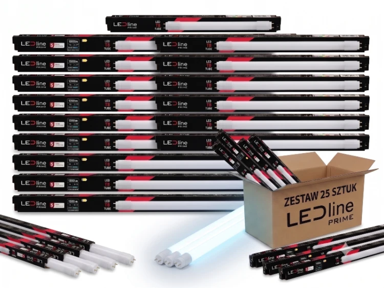 Świetlówka tuba LED T8 9W 60cm 1350lm biała zimna - 1-stronne zasilanie - 25szt HURT