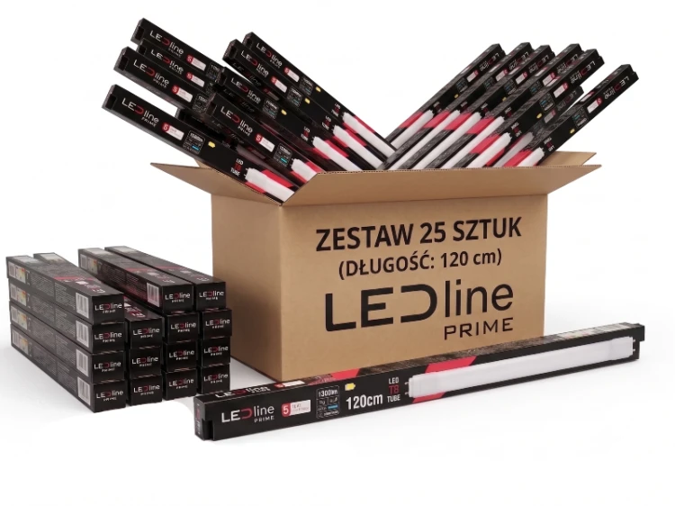 Świetlówka tuba LED T8 18W 120cm 2700lm biała neutralna - 1-stronne zasilanie - 25szt HURT