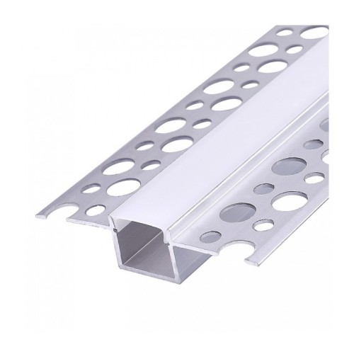 Profil aluminiowy anodowany srebrny KG01 podtynkowy z kloszem mlecznym 2 m