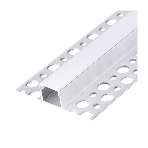 Profil aluminiowy anodowany srebrny KG02 podtynkowy z kloszem mlecznym 2 m