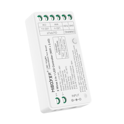 terownik LED 2w1 MONO/CCT 2 przewody 12A - LC2-WR