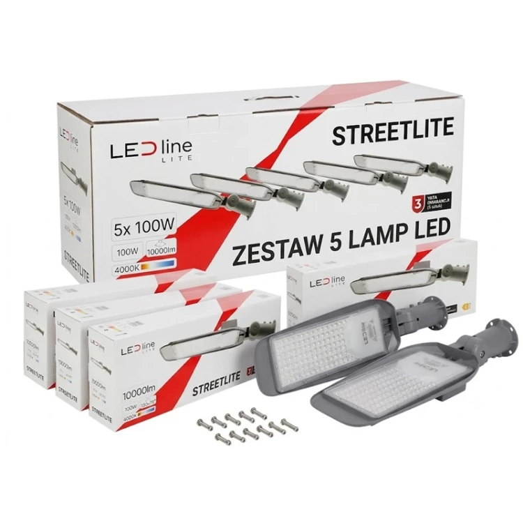 Oprawa, lampa uliczna LED LEDLine 100W IP65 Streetlite - biała neutralna - 5szt HURT