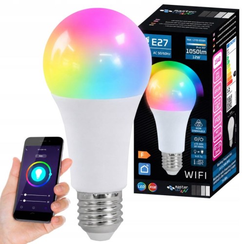 Żarówka LED SMART E27 12W A60 RGB+WW/CW sterowana aplikacją TUYA