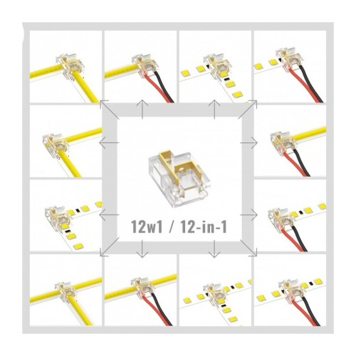 Złączka 8 mm 2 pin COB/SMD 12w1 ( - zastosowanie