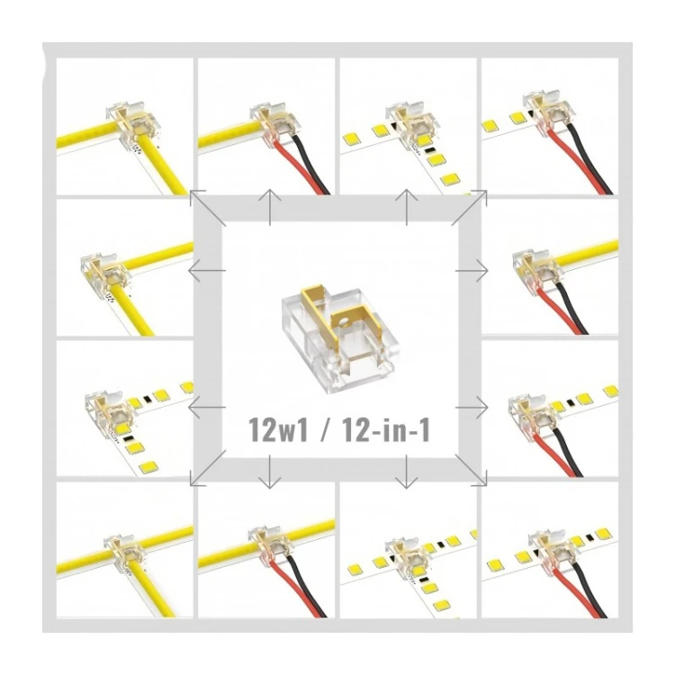 Złączka 8 mm 2 pin COB/SMD 12w1 ( - zastosowanie