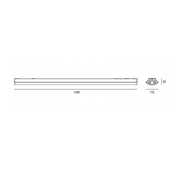 Oprawa LED slim 2xT8 120cm 230V AC DELFIA G2 liniowa - wymiary