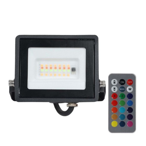 Naświetlacz LED RGB 10W IP65 czarny + pilot