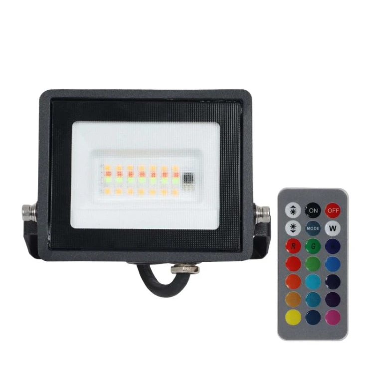 Naświetlacz LED RGB 10W IP65 czarny + pilot