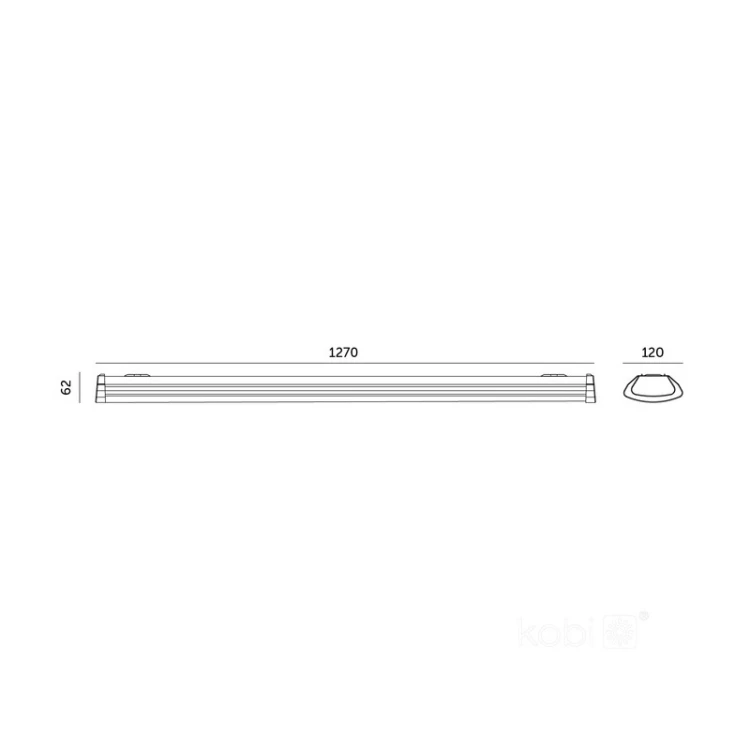 Lampa LED slim 120cm 40W CCT 5200lm DELFIA liniowa wymiary