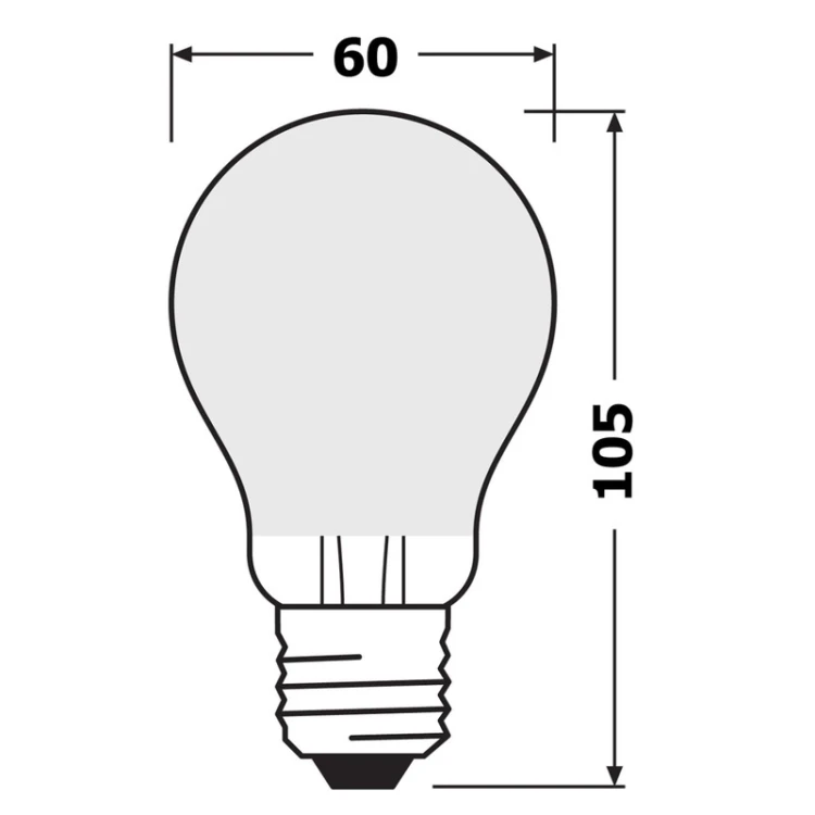 Wymiary żarówki LED Osram E27 11W A60 ściemnialnej