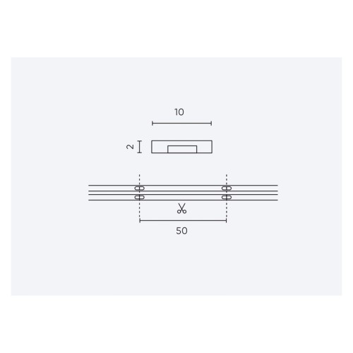 Wymiary taśmy LED COB LED line PRIME 10 mm 24V 6500K 5m