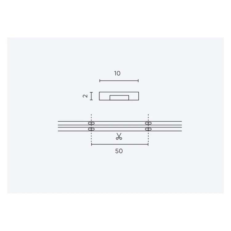 Wymiary taśmy LED COB LED line PRIME 10 mm 24V 6500K 5m