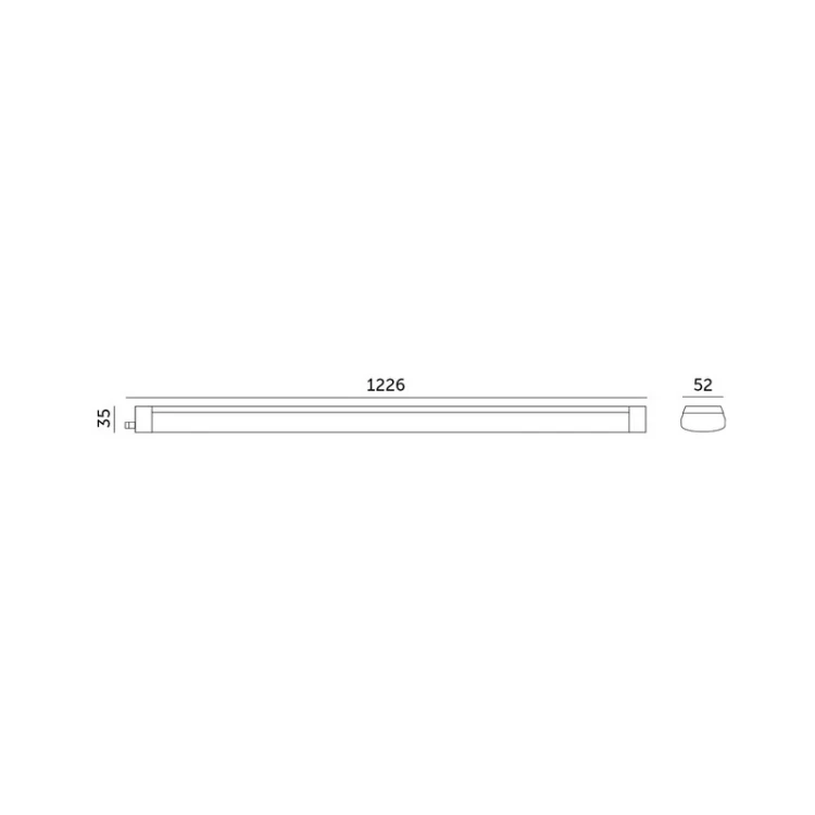 Wymiary oprawy hermetycznej LED CORTEZ 2 50W 120 cm