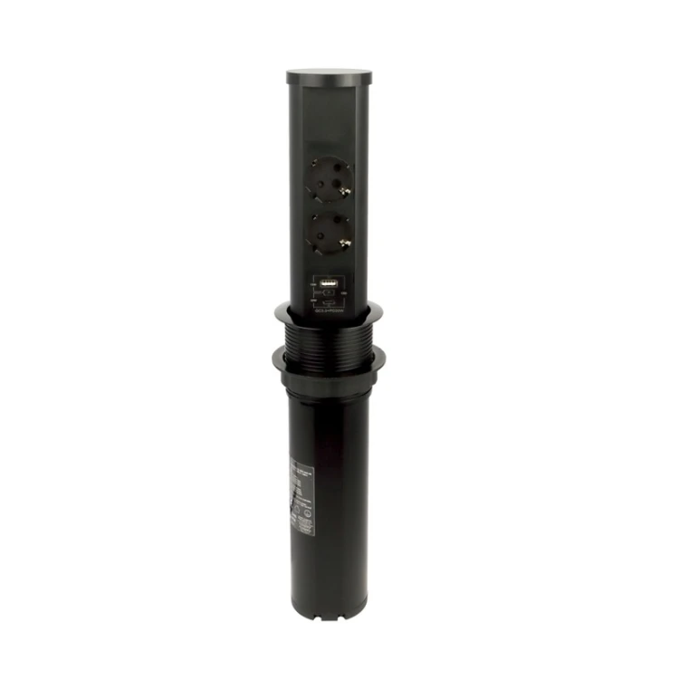 Gniazdo nablatowe TOWER BOX 2 gniazda Schuko USB A+C czarne