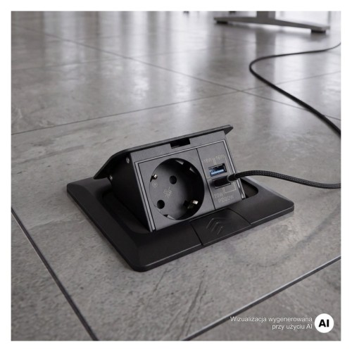 Gniazdo FLOOR BOX do podłogi z USB A+C i szybkim ładowaniem PD20W
