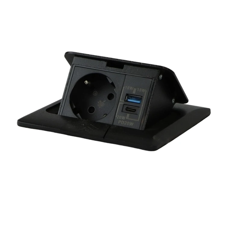 Gniazdo 230V Schuko FLOOR BOX z ładowaniem USB A+C