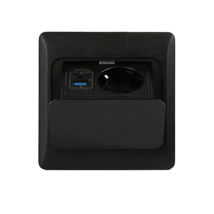 Gniazdo FLOOR BOX 1x Schuko z szybkim ładowaniem USB-C PD20W