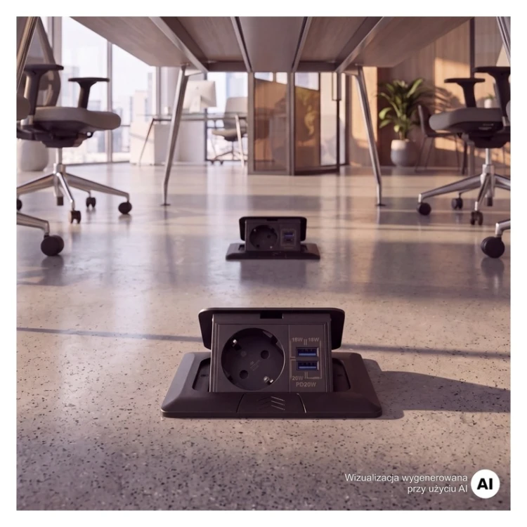 Gniazdo podłogowe FLOOR BOX z portem USB-C PD 20W