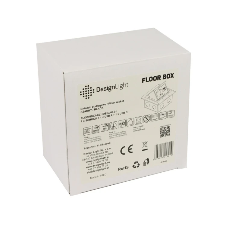 Gniazdo Schuko do podłogi FLOOR BOX z ładowaniem USB