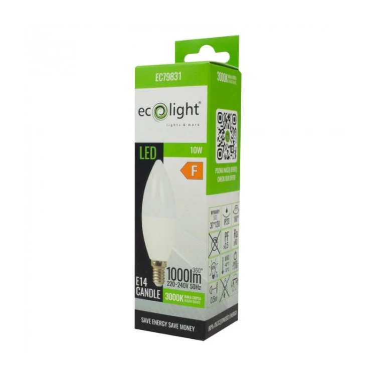 Żarówka LED świeczka E14 C37 10W ciepłe światło