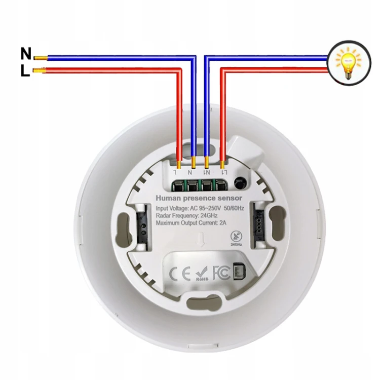Czujnik obecności mikrofalowy TUYA SMART ZigBee podłaczenie