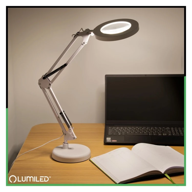 Lampka kreślarska LED 8W z lupą i regulacją CCT
