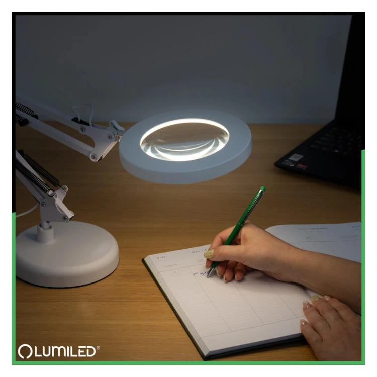 Lampka kreślarska LED 8W z lupą i regulacją CCT